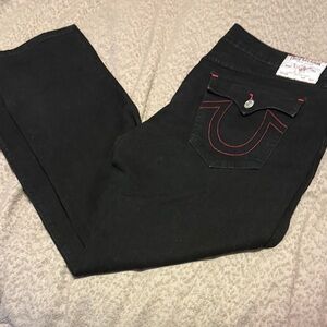 True Religion Black Denim with Red Accents